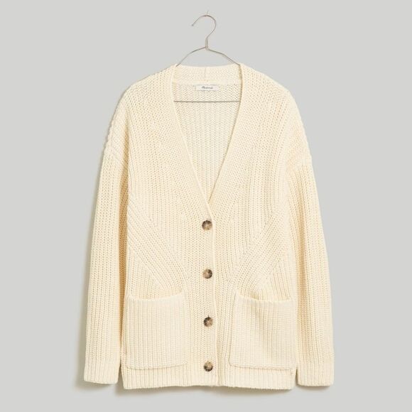 $110 Madewell Textural-Stitch V-Neck Cardigan Sweater size M - Picture 1 of 8